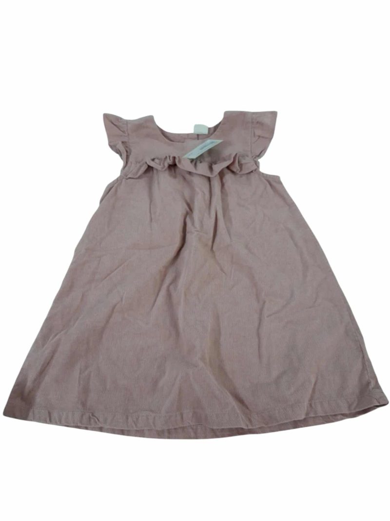 VESTIDO DE PANA ROSA VOLADOS H&M T12/18M
