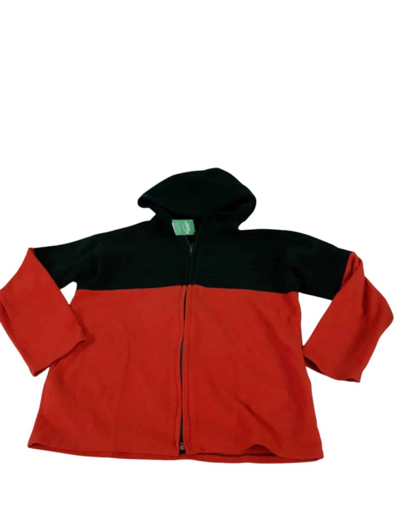 CAMPERA POLAR VERDE NARANJA T10 SIN MARCA