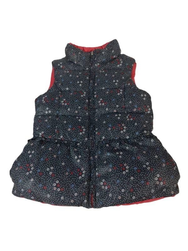 CHALECO REVERSIBLE INFLADITO AZUL ROJO FLORECITAS FREESTYLE T12