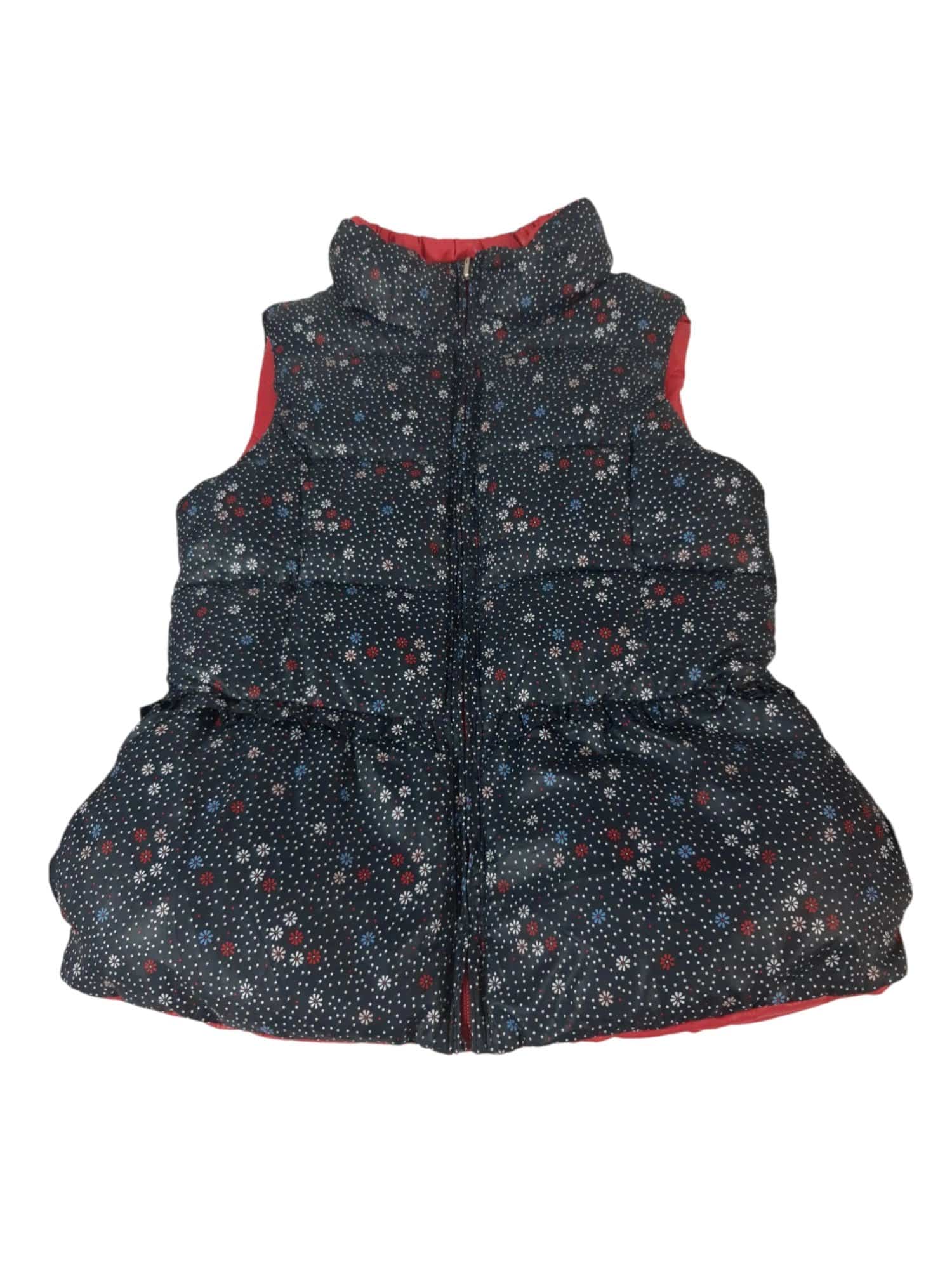 CHALECO REVERSIBLE INFLADITO AZUL ROJO FLORECITAS FREESTYLE T12