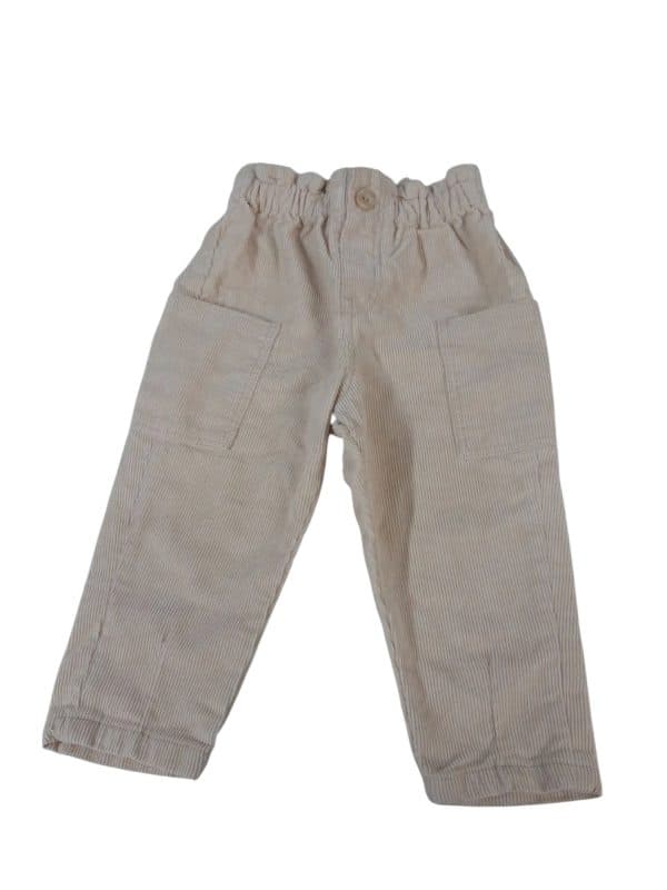 PANTALON MOM PANA BEIGE H&M T9/12M