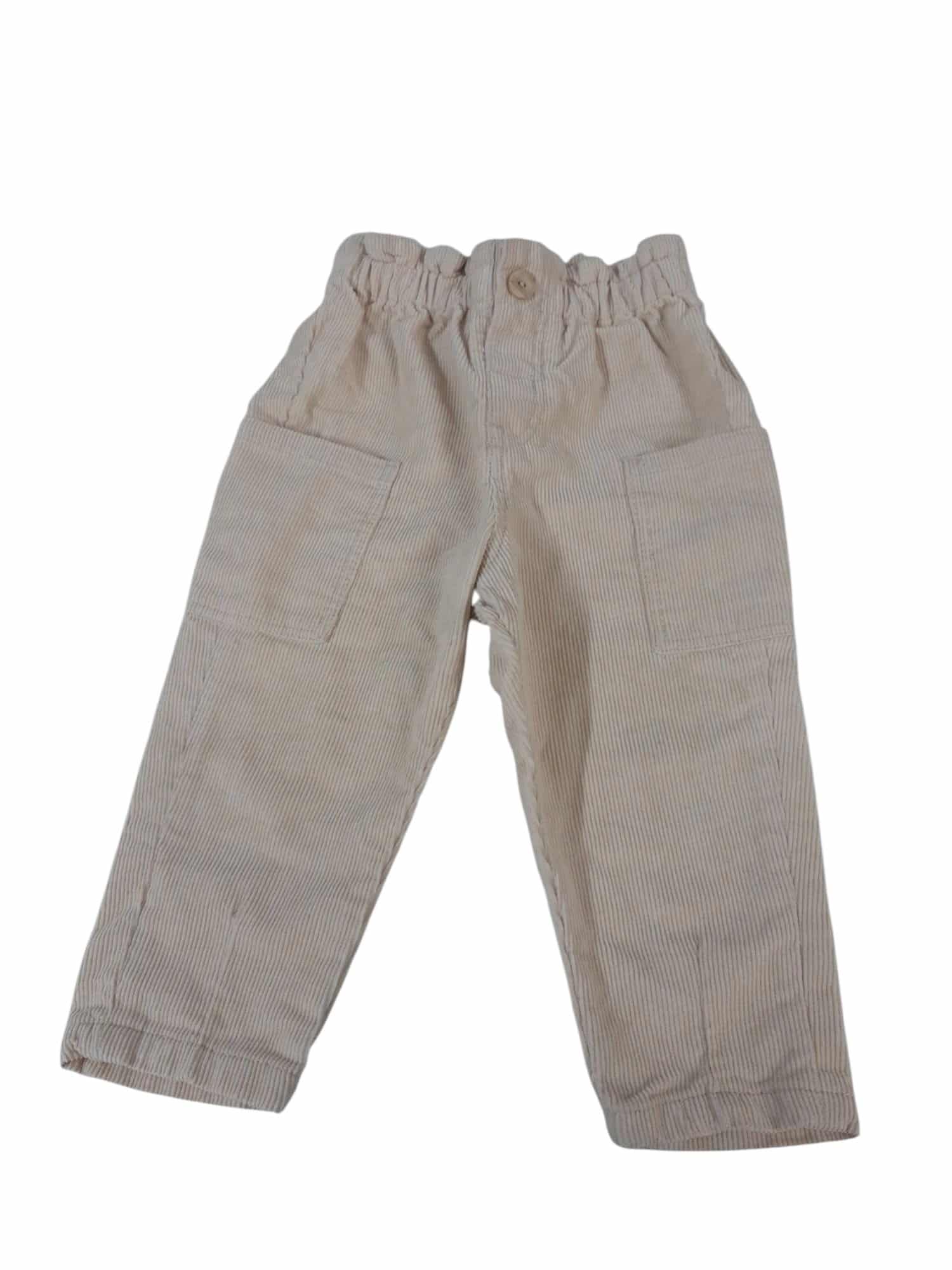 PANTALON MOM PANA BEIGE H&M T9/12M