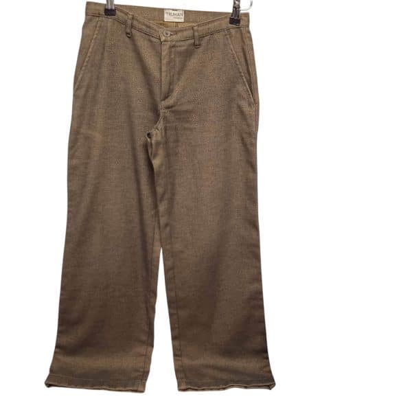 PANTALON RIDE LEG JASPEADO MARRON BEIGE TRUHAN T 38
