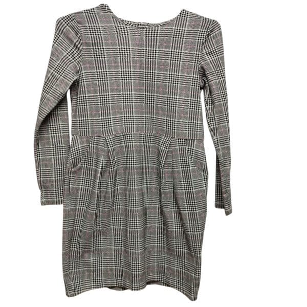 VESTIDO ALG CUADRILLE NEGRO BCO ROSADO H&M T 8-10