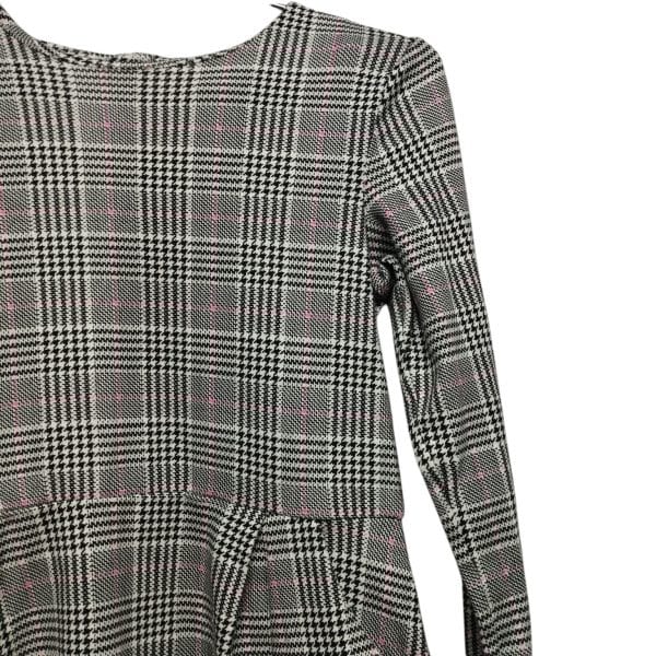 VESTIDO ALG CUADRILLE NEGRO BCO ROSADO H&M T 8-10 - Imagen 2