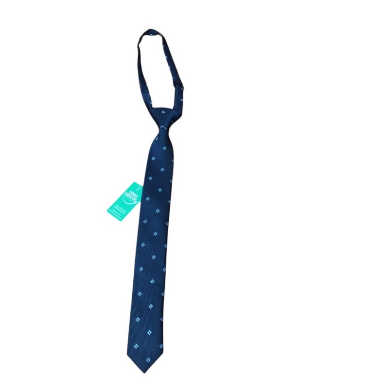 CORBATA AZUL DIBUJOS EN CELESTE