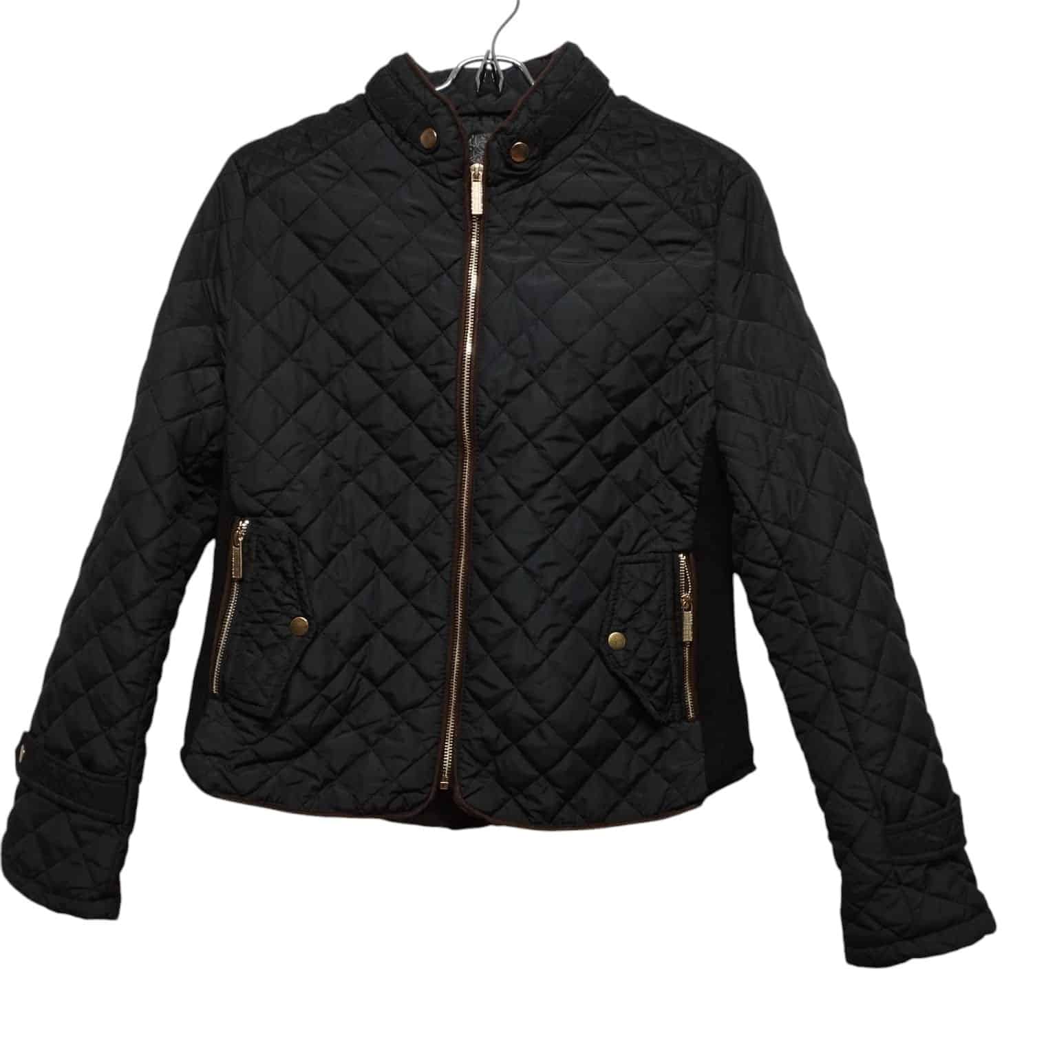 CAMPERA CAPITONEADA AZUL NEGRO BORDE MARRON ZOOMPY T M