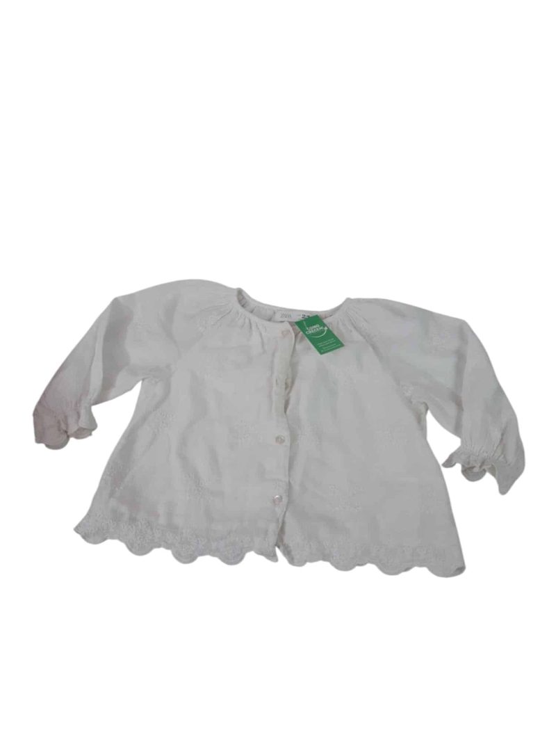 CAMISA BLANCA BORDADA ZARA T12/18M