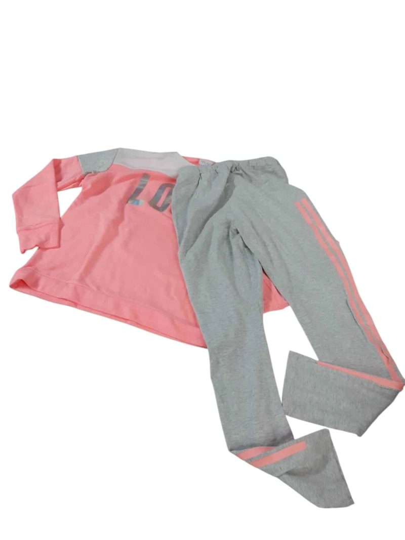 CONJ.BUZO PANTALON BLANCO ROSADO GRIS LOVE PLACE T14 FR