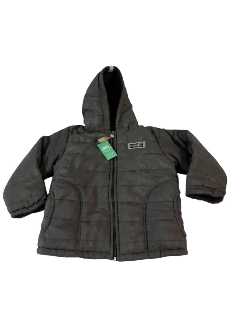 CAMPERA VERDE FORRO POLAR GRIS OSCURO RAGAZZINI T4