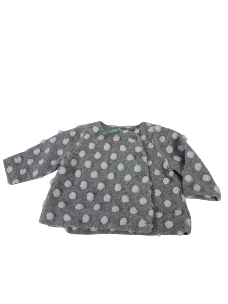 SACO GRIS LUNARES BLANCOS GAP T6/12M
