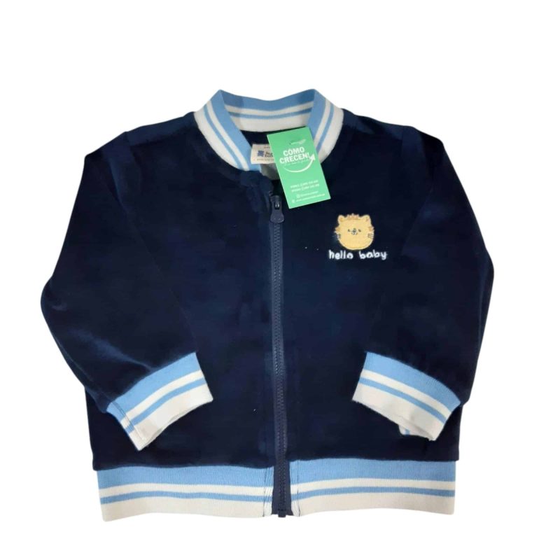 CAMPERA PIEL DURAZNO AZUL GATITO HELLO BABY TEDDY BOOM T3/6M