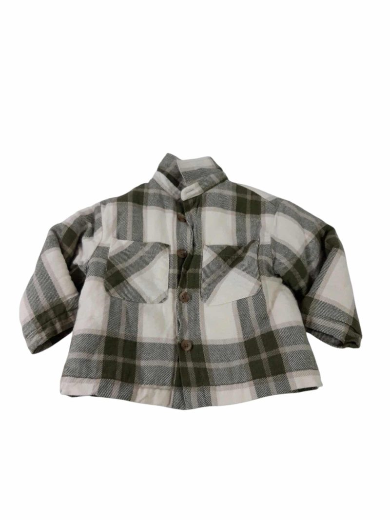SOBRE CAMISA CUADRILLE VERDE BEIGE INT CORDERITO ZARA T12/18M FR GT