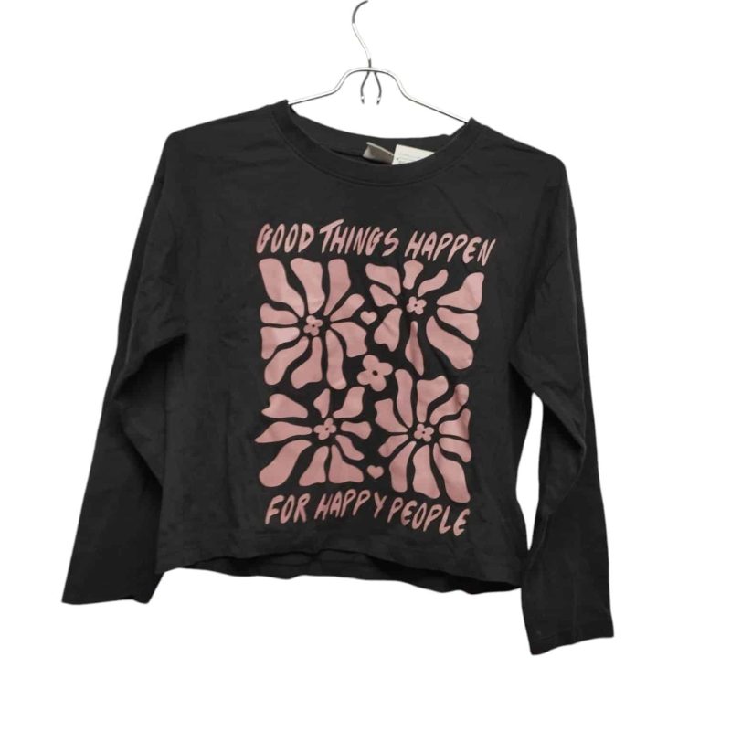 REMERA ALG GRIS ROSADO FLORES GOOD THINGS ZARA T 11-12