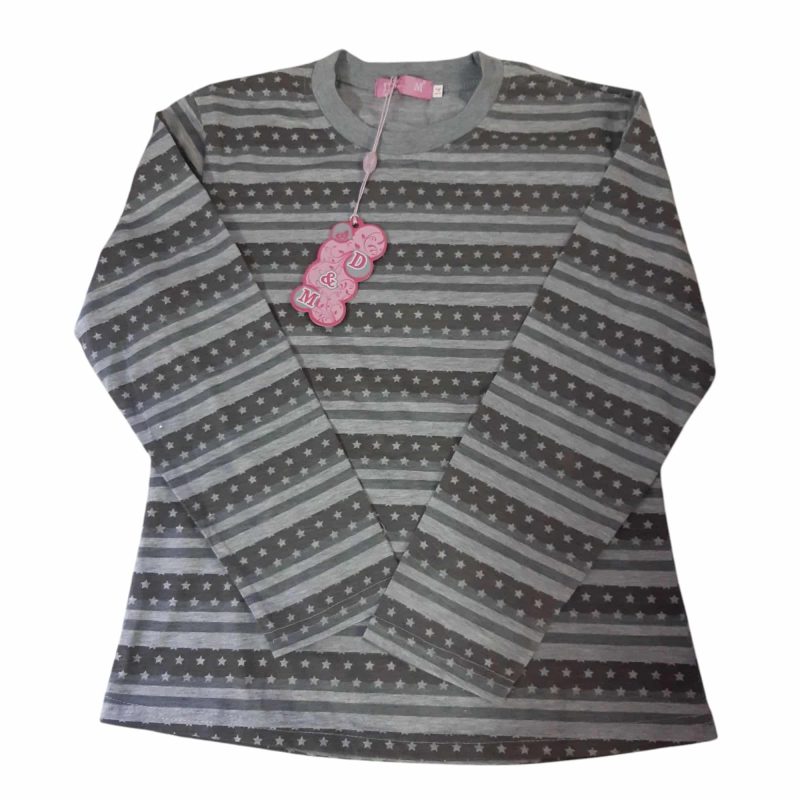 REMERA GRUESA RAY GRIS ESTRELLAS D&M T14 NUEVA