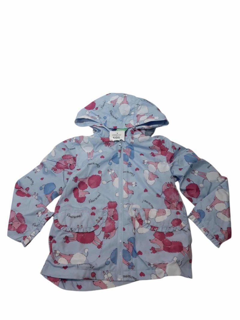 CAMPERA NYLON LILA PERRITOS ROSA BCO INT POLAR LITTLE KIDS T4/5 NUEVA