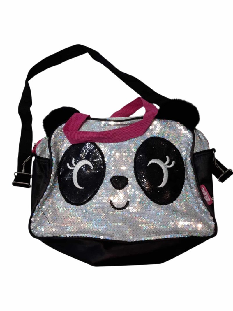BOLSO FUCSIA LENTEJUELAS PLATEADAS PANDA