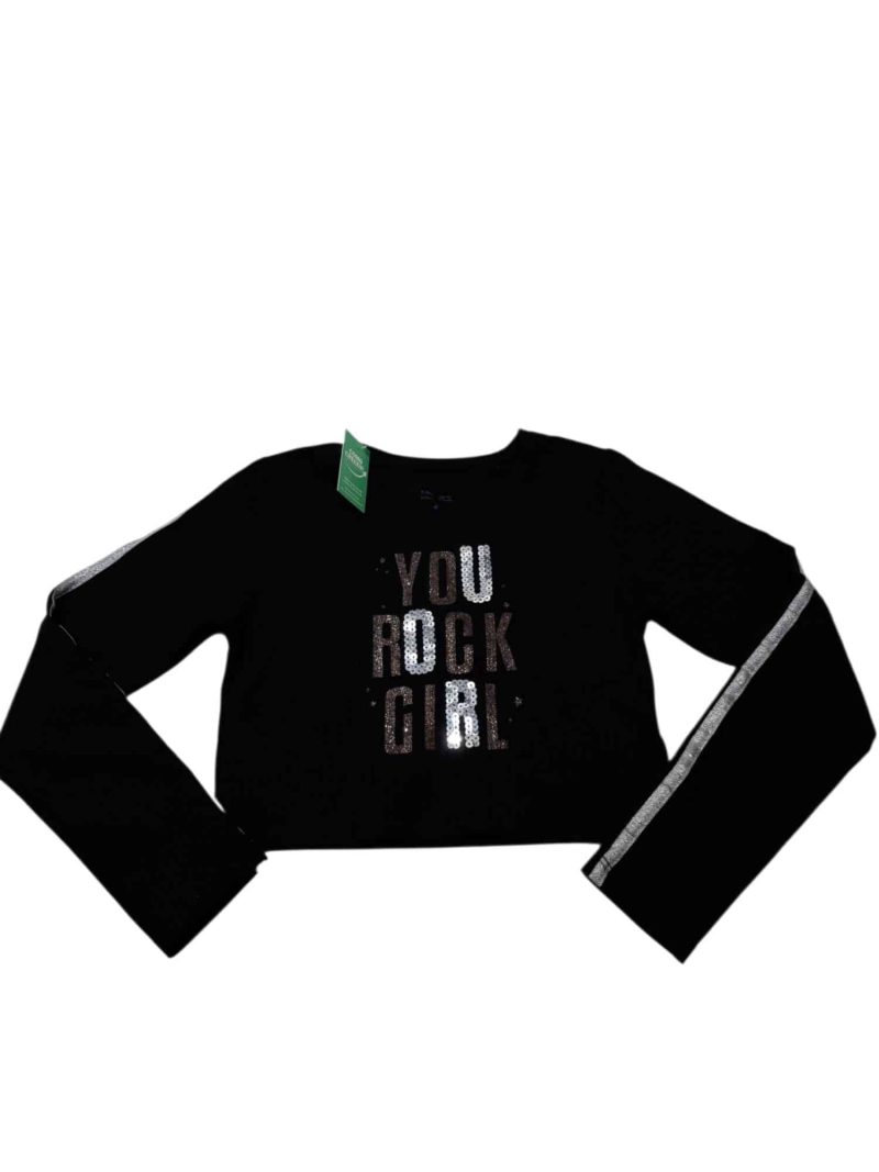 REMERA CORTA NEGRA YOU ROCK GIRL FUZARKA T7/8
