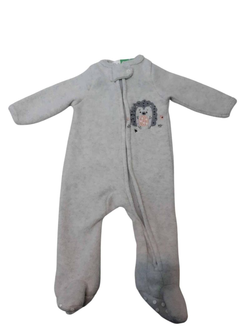PIJAMA POLAR GRIS ERIZO BAS T0/3M