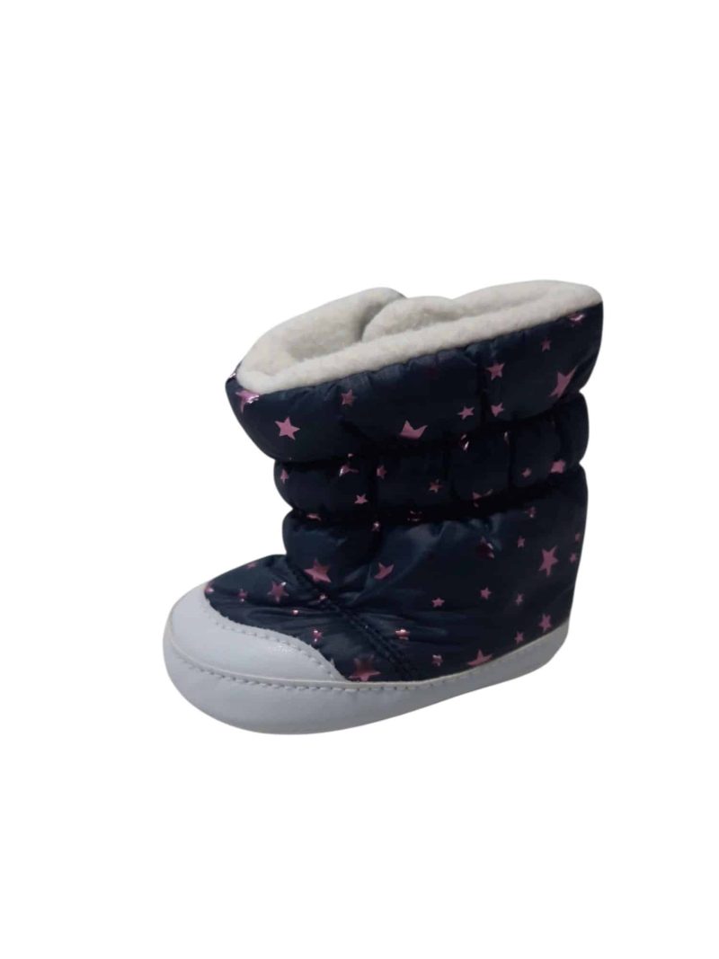 BOTAS AZULES ESTRELLAS ROSADAS FORRADAS BEBE