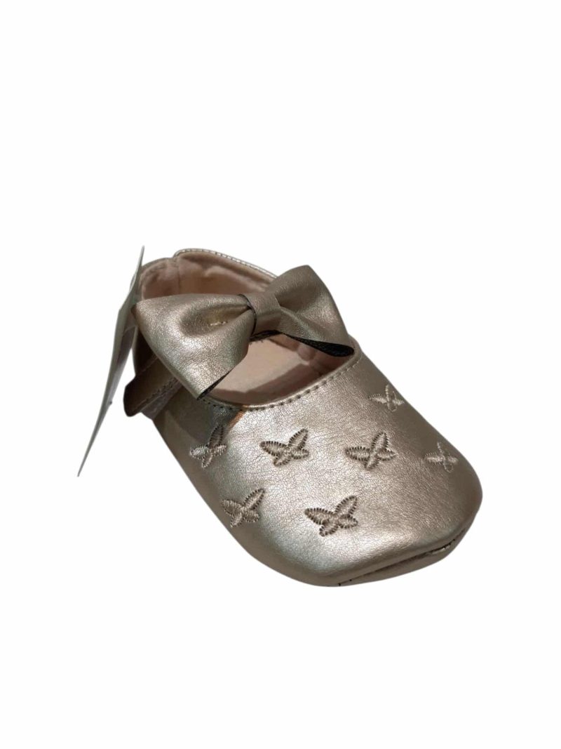CHATITAS DORADAS MOÑA VELCRO BEBE