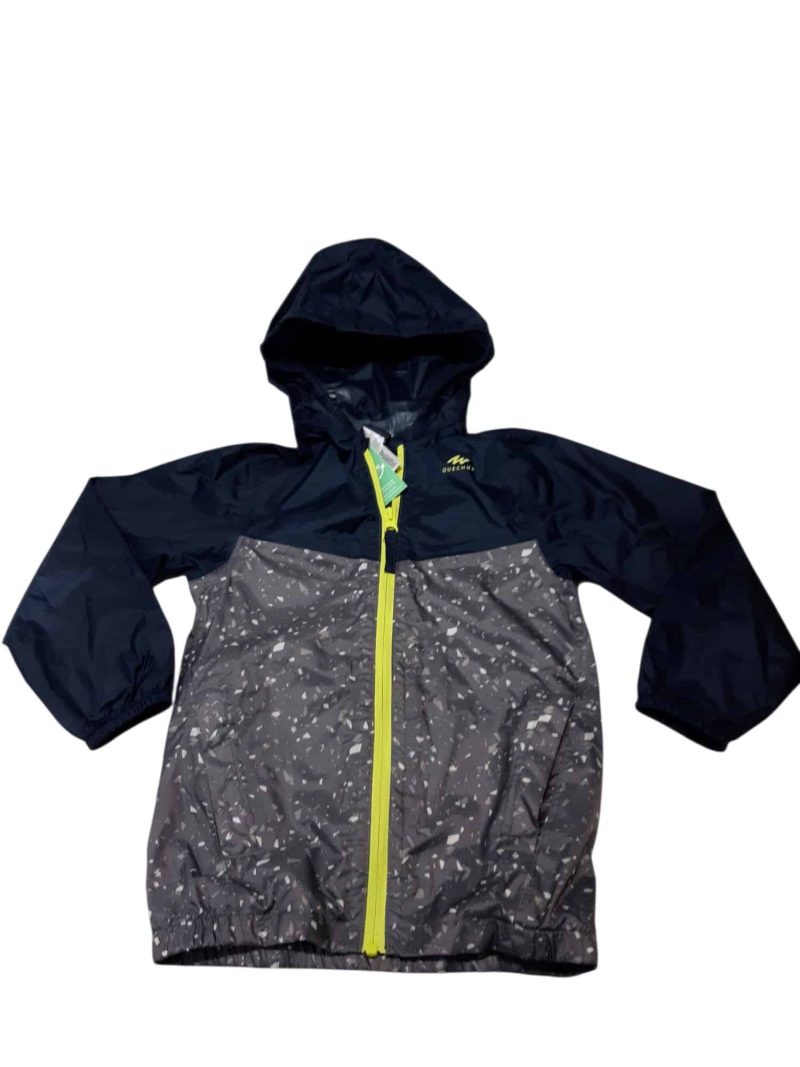 CAMPERA IMPERMEABLE AZUL GRIS AMARILLO DECATHLON T4/5