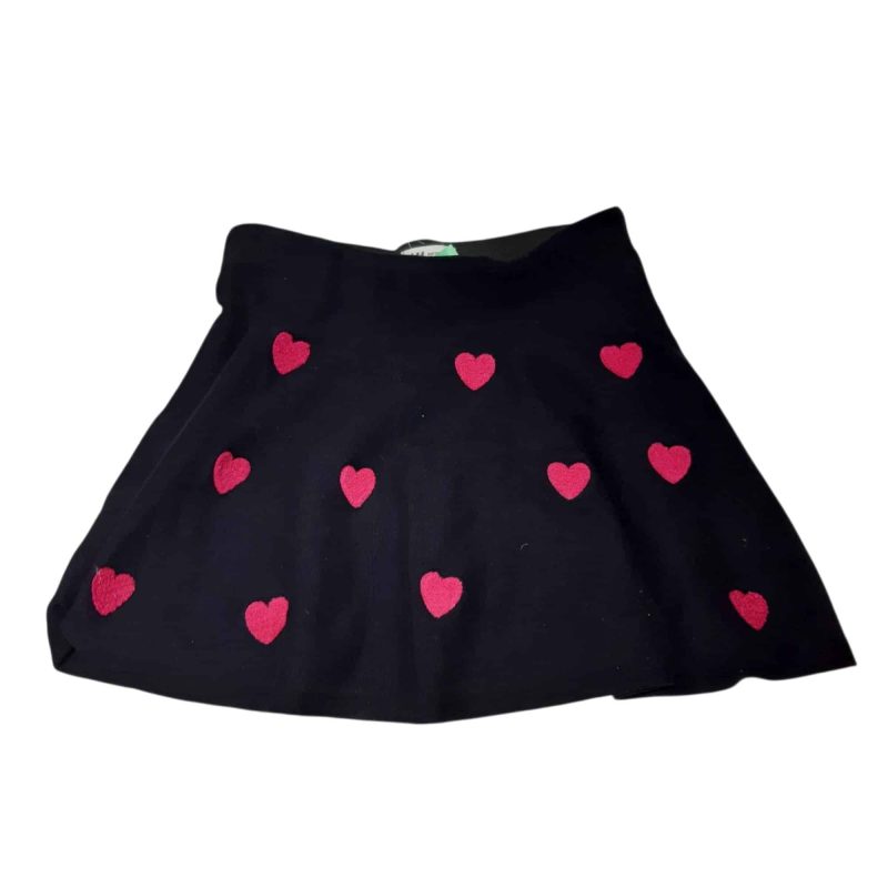 POLLERA LANA AZUL CORAZONES FUCSIA H&M T8/10