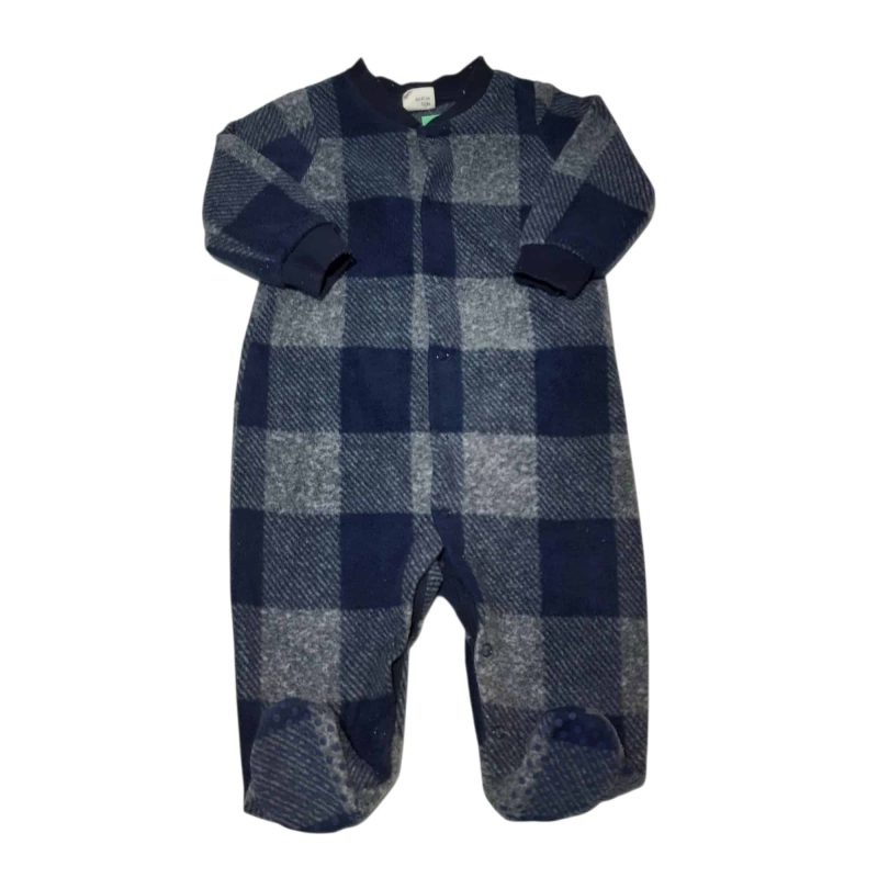 PIJAMA CUADRILLE AZUL GRIS TEDDY BOOM T3/6M