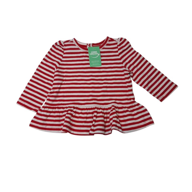 REMERA RAY ROJO BLANCO VOLADO GAP T3/6M