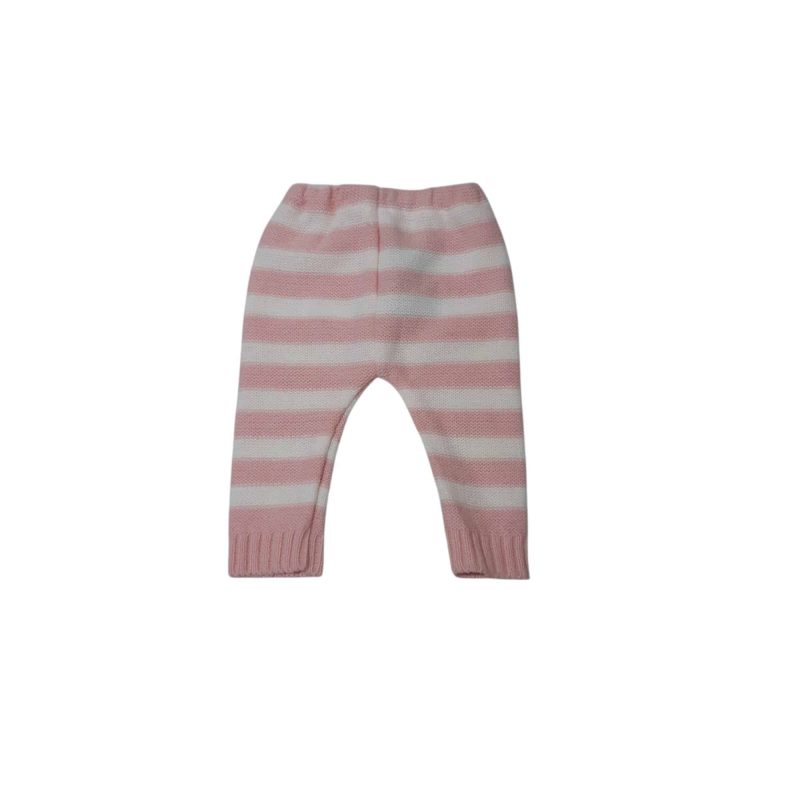 PANTALON LANA RAY ROSADO BLANCO 0/3M