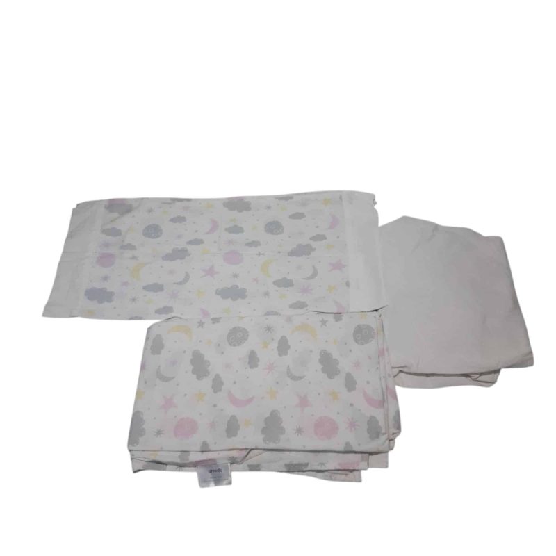 SABANAS PARA CUNA BCA NUBES ESTRELLAS LUNAS ARREDO 60X120