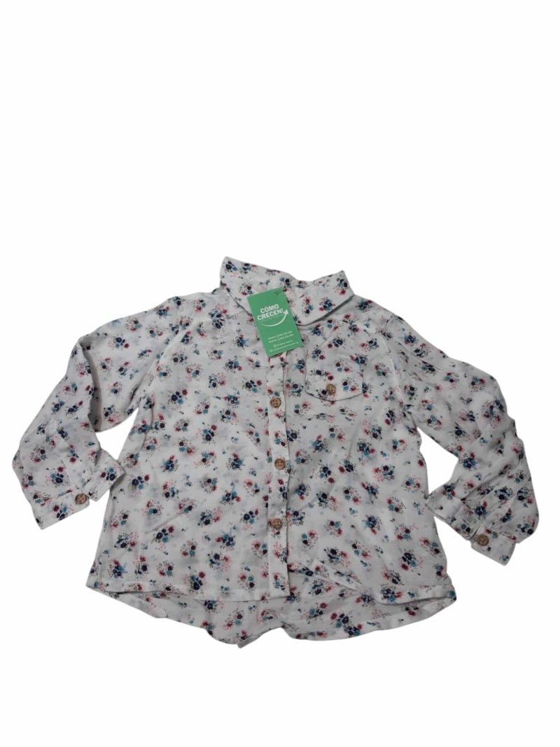CAMISA BCA FLORES ZARA T6/9M
