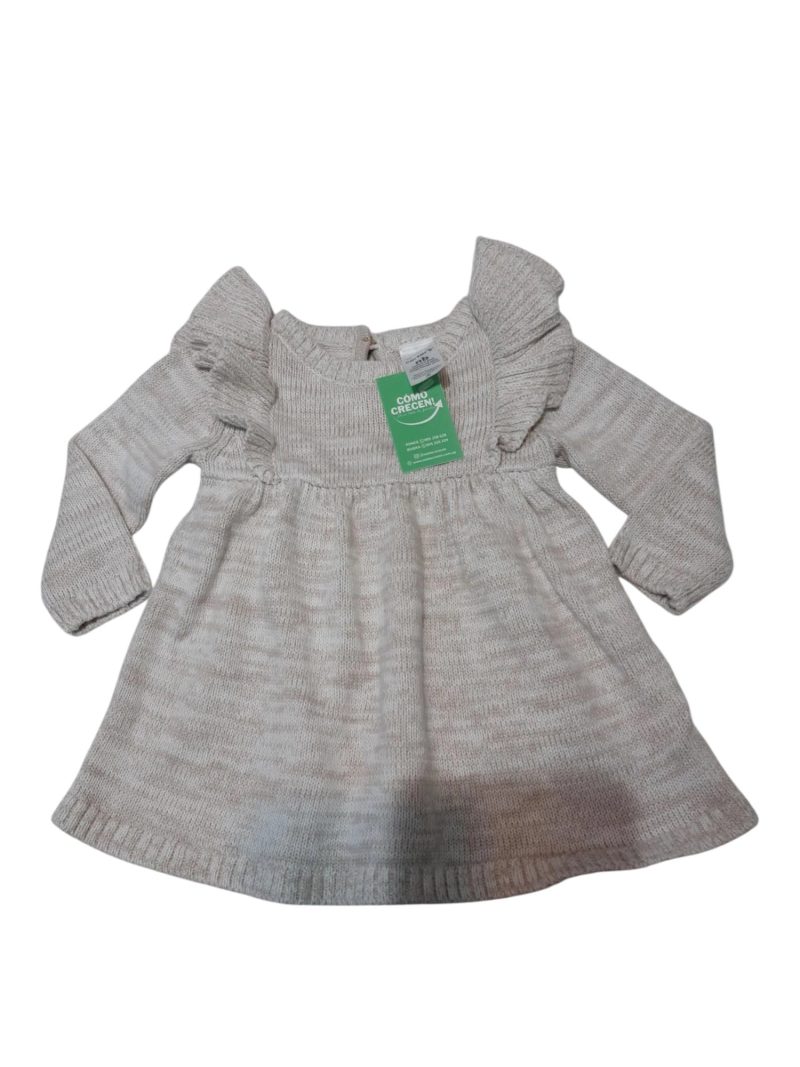 VESTIDO HILO BEIGE HOMBROS VOLADITOS CARTERS TNB