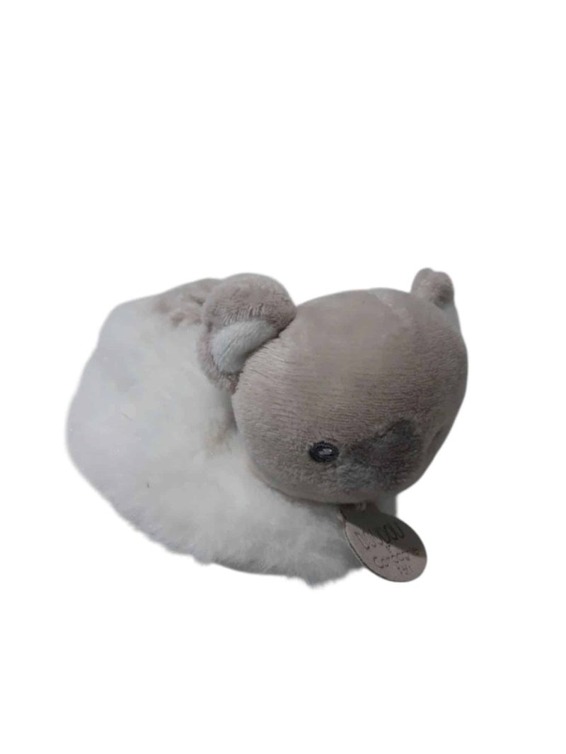 PANTUFLAS PIEL BCA GRIS KOALA BB