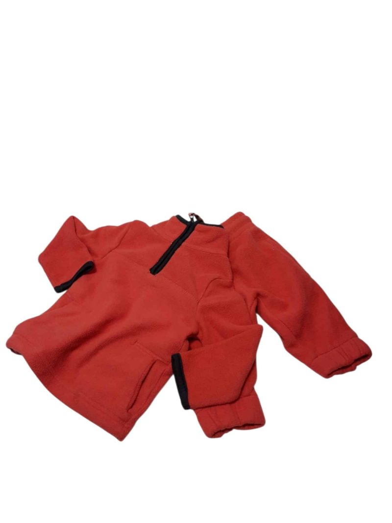 CONJ BUZO Y PANTALON POLAR NARANJA MEDIO CIERRE BRONZINI T6/9M