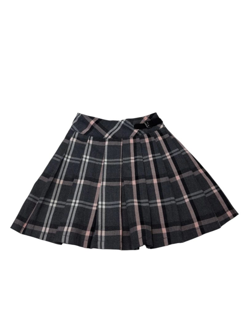 POLLERA CUADRILLE GRIS ROSA BCA VILLELA C&A T6AP