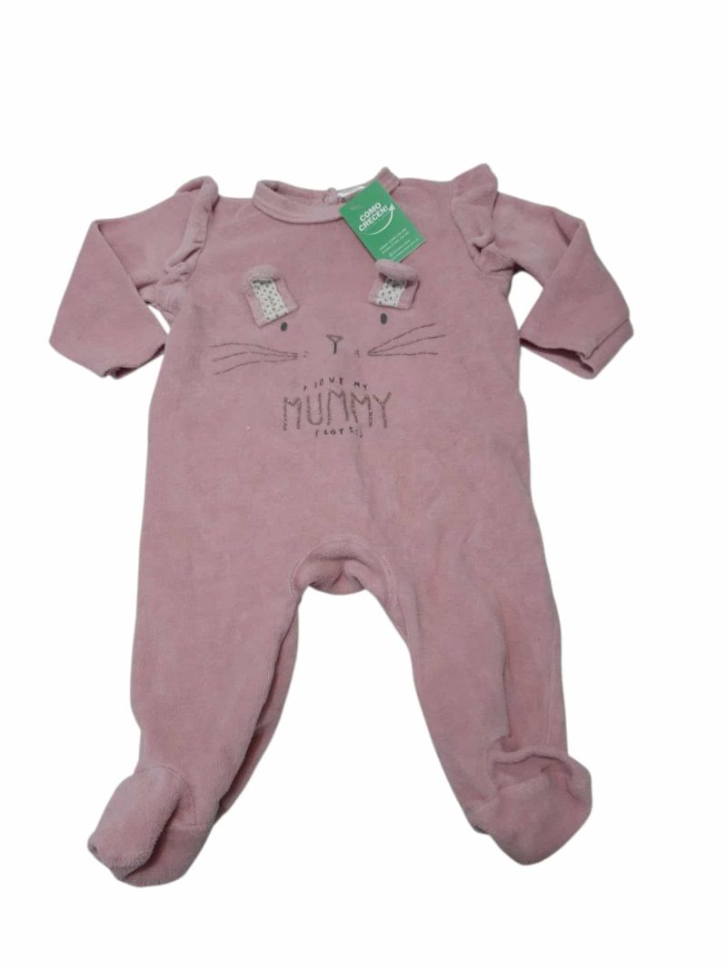 PIJAMA PIEL DURAZNO ROSA I LOVE MY MUMMY SACKS T3/6M