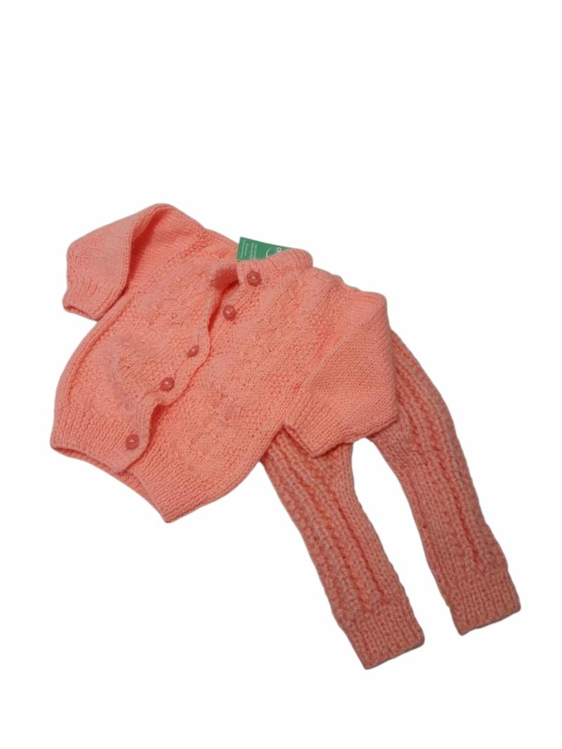 CONJ LANA BATITA Y PANTALON SALMON T0/3M