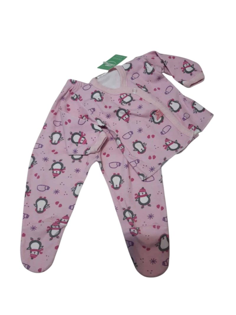 CONJ ALG BATITA Y PELELE ROSA PINGUINOS BIG BAY T3/6M AP