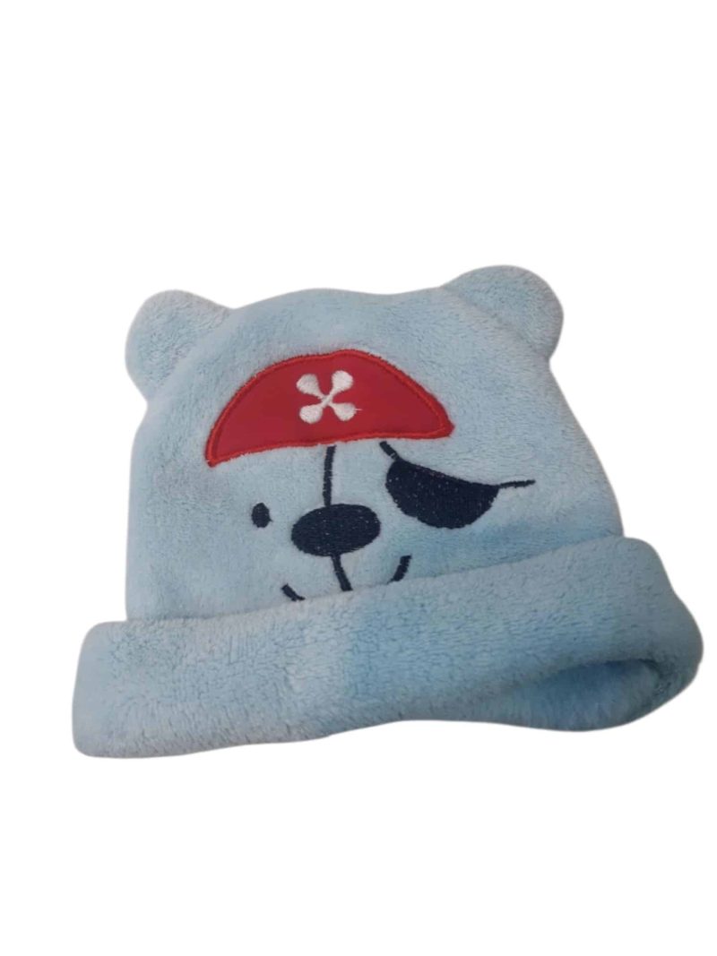 GORRO PELUDITO CELESTE OSITO PIRATA SMOOTH NONO T0/12M