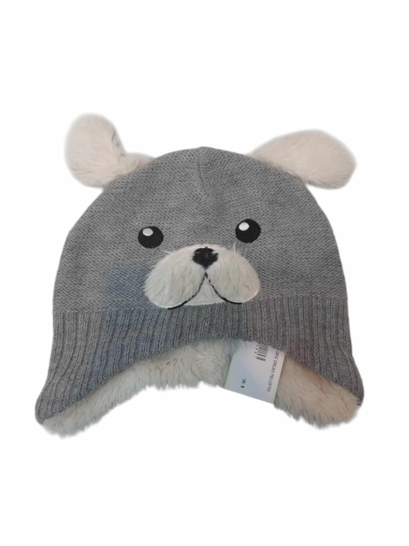 GORRO LANA GRIS OREJAS PELUDITAS