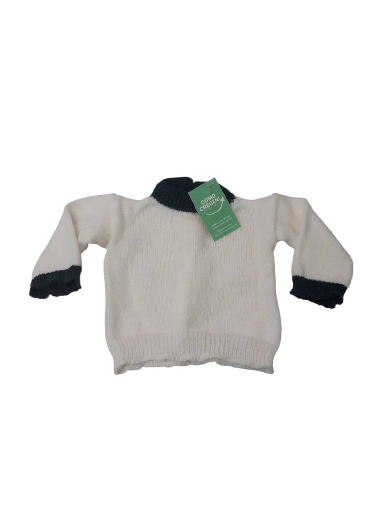 BUZO POLERA HILO BCO AZUL SIN MARCA T0/3M