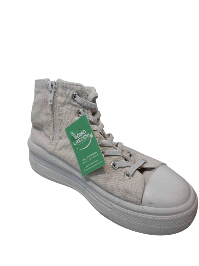 CHAMPION BOTITA LONA BLANCO PLATAFORMA ELASTICOS T35 GT