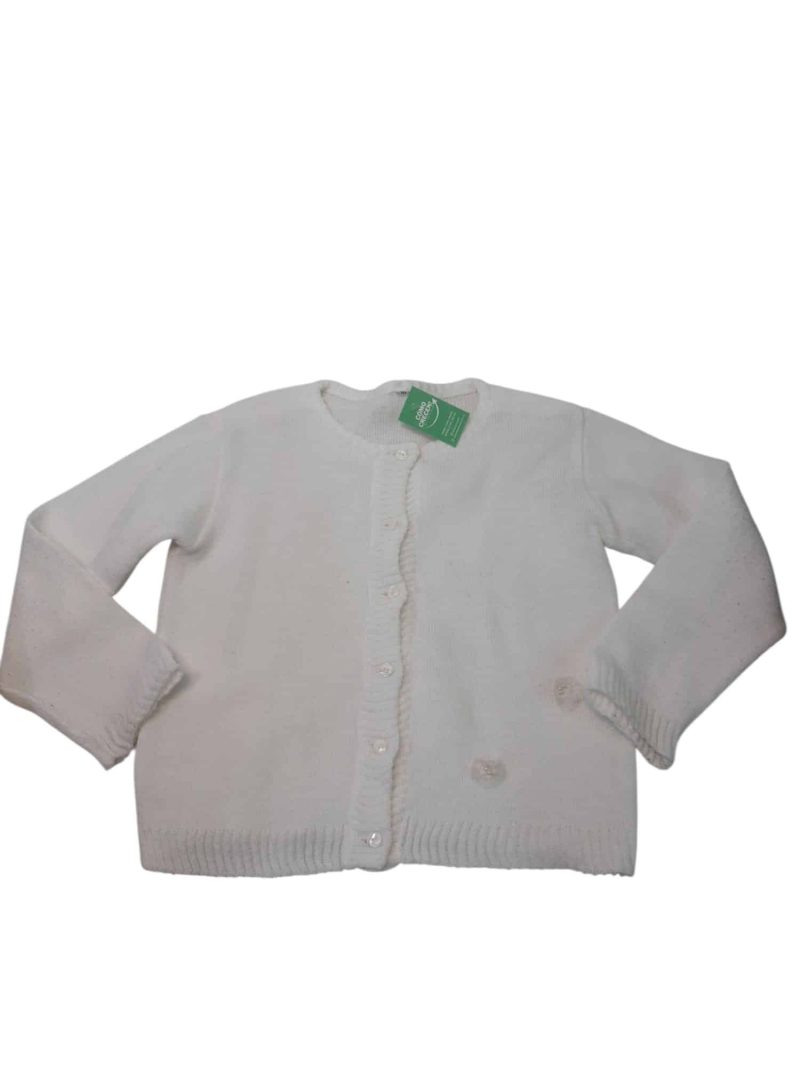 SACO LANA BLANCO 2 APLIQUES DE FLORES T10