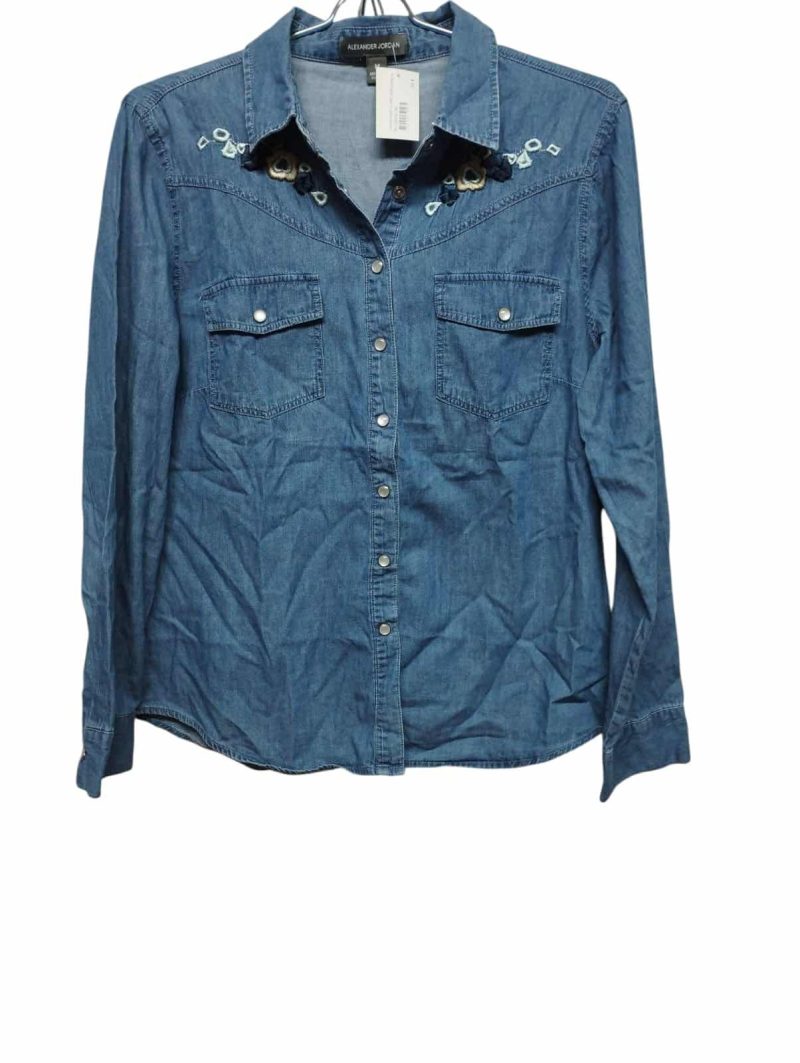 CAMISA JEAN FLORES BORDADAS ALEXANDER JORDAN TM