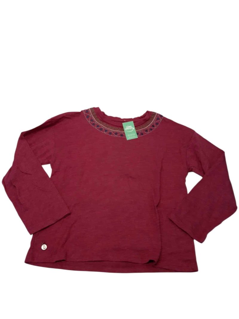 REMERA BORDO BORDADA BEIGE AZUL HUSH PUPPIES T12
