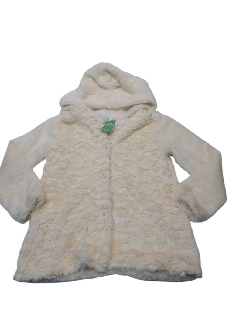 SACO PELUDITO CREMTIA FLORES LIMONADA T10