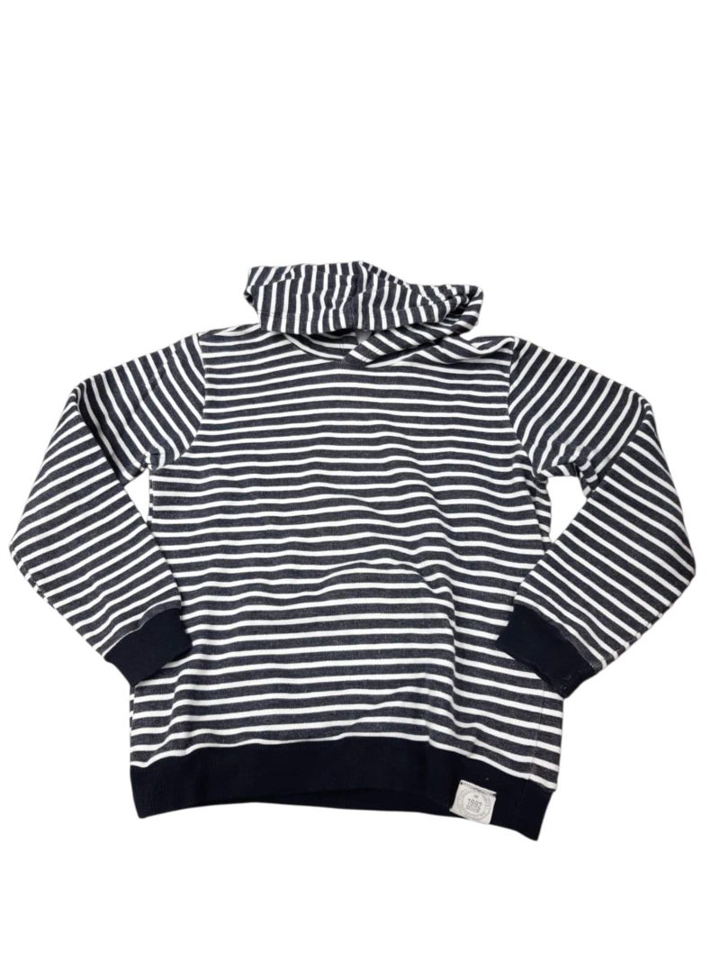 BUZO ALG AZUL RAYAS BLANCAS CAPUCHA HERING T10
