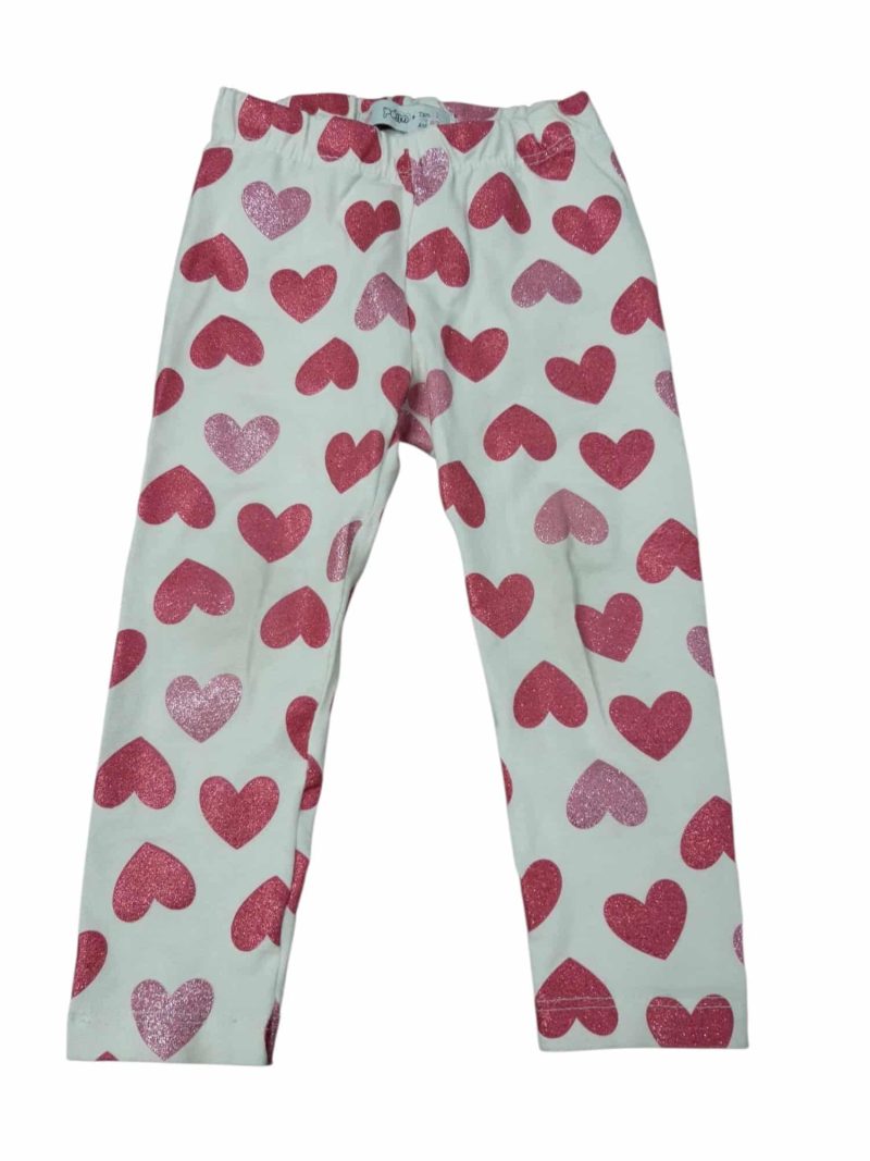 CALZA CREMITA CORAZONES BRILLOS POIM T1 R