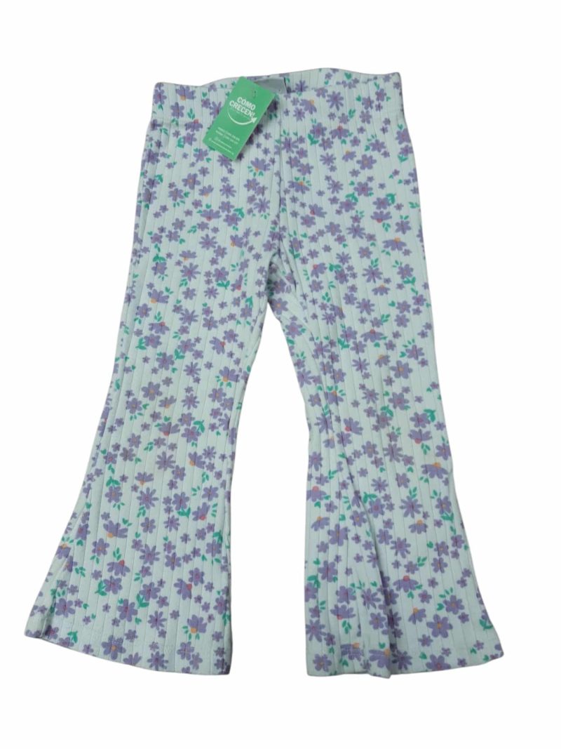 CALZA BLANCA FLORCITAS LILA OXFORD POIM T2